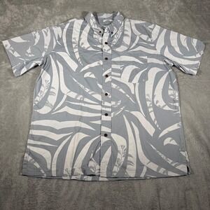 Sig Zane + Servco Shirt Mens XL Gray Hawaiian Aloha Short Sleeve Button Up